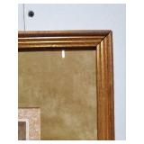 Framed Chinese Silk Painting with Ox and Cart Scene