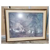 Framed Artwork of Historical Horsemen Scene