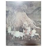 Framed Artwork of Historical Horsemen Scene