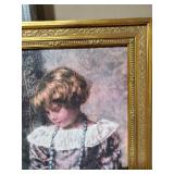 Framed Portrait of a Young Girl with Pearls