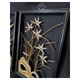 Pair of Metal Flower Wall Art Decor Pieces