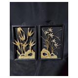 Pair of Metal Flower Wall Art Decor Pieces