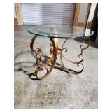 Glass Top Metal Accent Table