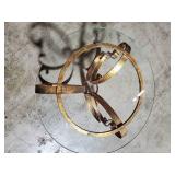 Glass Top Metal Accent Table