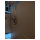 Black Wood and Glass Display Cabinet with Brass Accents and Built-In Lighting