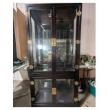 Wood and Glass Display Cabinet with Lighting