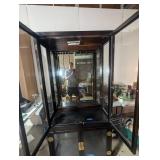 Wood and Glass Display Cabinet with Lighting