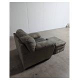 Green Armchair with Ottoman