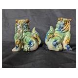 Pair of Vintage Ceramic Foo Dog Figurines