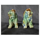 Pair of Vintage Ceramic Foo Dog Figurines