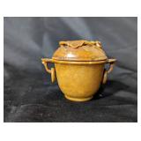 Vintage Brown Carved Lidded Dish Set - Miniature