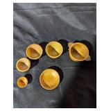 Vintage Brown Carved Lidded Dish Set - Miniature