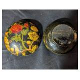 Handmade Decorative Lacquer Box with Floral and Bird Design