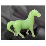 Vintage Green Glass Horse Figurine