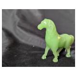 Vintage Green Glass Horse Figurine