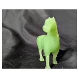Vintage Green Glass Horse Figurine