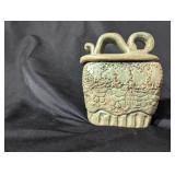 Small Green Handcrafted Ceramic Pot with Lid