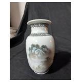 Vintage Hand-Painted Porcelain Trinket Box with Floral and Animal Design