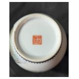 Vintage Hand-Painted Porcelain Trinket Box with Floral and Animal Design