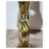 Vintage Asian-Inspired Table Lamp with Hand-Painted Designs