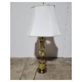 Vintage Asian-Inspired Table Lamp with Hand-Painted Designs