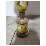 Vintage Asian-Inspired Table Lamp with Hand-Painted Designs