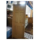 6 Panel Solid Core Indoor Door In Oak With Jamb