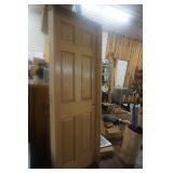 6 Panel Solid Core Indoor Door In Oak With Jamb