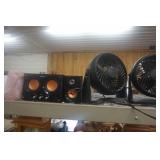 Mini Stereo System With 2 Desk Top Fans