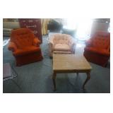3 Sitting Chairs With Coffee Table