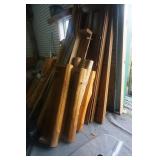 Large Lot of Log Style Shelving Posts, and Various Other Materials