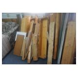 Large Lot of Log Style Shelving Posts, and Various Other Materials