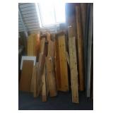Large Lot of Log Style Shelving Posts, and Various Other Materials