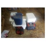 Coleman Lanterns With Propane Cylinders and Foot Air Pump