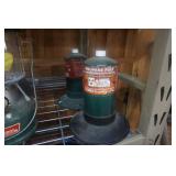 Coleman Lanterns With Propane Cylinders and Foot Air Pump