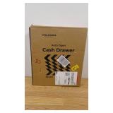 Volcora 13" Cash Register Drawer for Point of Sale (POS) System with Fully Removable 2 Tier Cash Tray, 4 Bill/5 Coin, 24V, RJ11/RJ12 Key-Lock, Double Media Slot, Small Money Drawer, Black