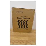 Volcora 13" Cash Register Drawer for Point of Sale (POS) System with Fully Removable 2 Tier Cash Tray, 4 Bill/5 Coin, 24V, RJ11/RJ12 Key-Lock, Double Media Slot, Small Money Drawer, Black