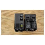 Set of 2 (1 each)Siemens Q220 2 Pole 20A 120/240v Type A Circuit Breaker & Square D QO 20-amp 2-Pole Standard Trip Circuit Breaker
