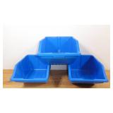 Set of 3 Blue Utility Hardware Bins