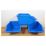 Set of 3 Blue Utility Hardware Bins
