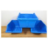 Set of 3 Blue Utility Hardware Bins