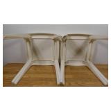 Set of 2 Plastic Patio End Tables/ Foot Stools