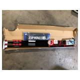 ZipWall ZP4 Contains 4 10 ft. Steel Spring Loaded Poles 4-Heads, 4-Plates, 4-Tethers, 4-Grip Disks, 2-Zippers and 1-Carry Bag   Customer Returns See Pictures