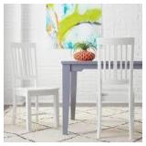 StyleWell Scottsbury White Wood Dining Chair with Slat Back (Set of 2) (16.7 in. W x 38.7 in. H)  Customer Returns See Pictures