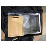 Glacier Bay Zero Radius 30 in. Undermount Single Bowl 18 Gauge Stainless Steel Kitchen Sink with Accessories Slight Dent   Customer Returns See Pictures