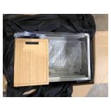 Glacier Bay Zero Radius 30 in. Undermount Single Bowl 18 Gauge Stainless Steel Kitchen Sink with Accessories Slight Dent   Customer Returns See Pictures