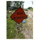 "Men Working" Temporary Road Sign with Stand