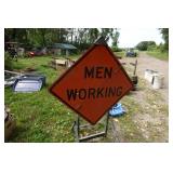 "Men Working" Temporary Road Sign with Stand