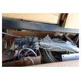 Large Assortment of Gas Fireplace Parts with Shelf