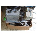 Large Assortment of Gas Fireplace Parts with Shelf